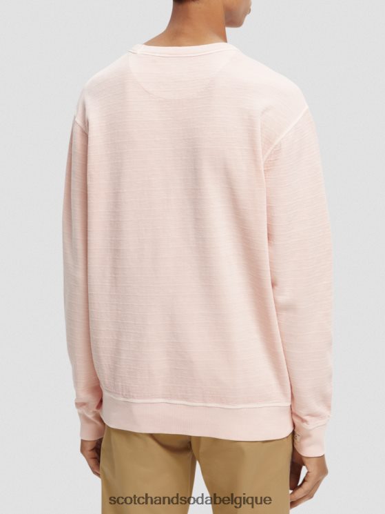 vêtements Scotch & Soda sweat-shirt structuré teint en pièce- Scotch and Soda outlet rose 6BZRBF514