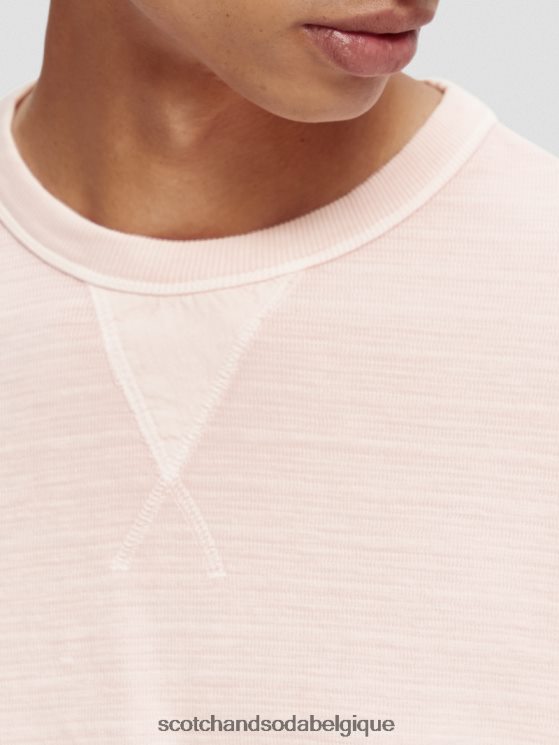 vêtements Scotch & Soda sweat-shirt structuré teint en pièce- Scotch and Soda outlet rose 6BZRBF514