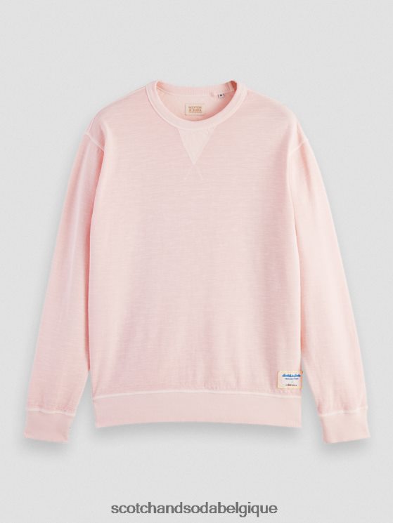 vêtements Scotch & Soda sweat-shirt structuré teint en pièce- Scotch and Soda outlet rose 6BZRBF514