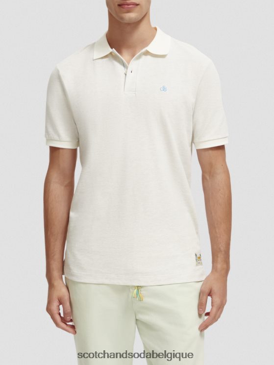 vêtements Scotch & Soda polo en coton biologique- Scotch and Soda Belgique jean blanc mélangé 6BZRBF470