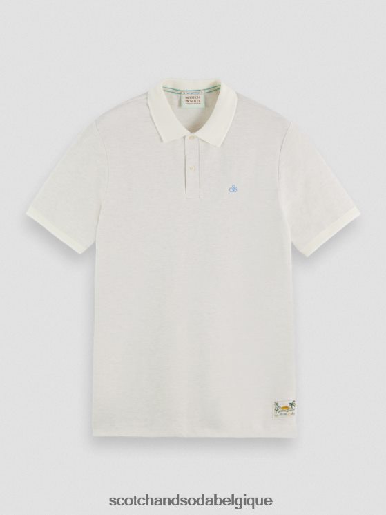 vêtements Scotch & Soda polo en coton biologique- Scotch and Soda Belgique jean blanc mélangé 6BZRBF470