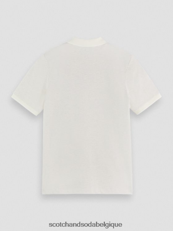 vêtements Scotch & Soda polo en coton biologique- Scotch and Soda Belgique jean blanc mélangé 6BZRBF470