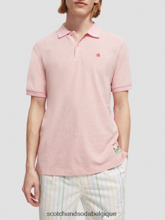 vêtements Scotch & Soda polo en coton biologique- Scotch and Soda Bruxelles mélange de flamants roses 6BZRBF471