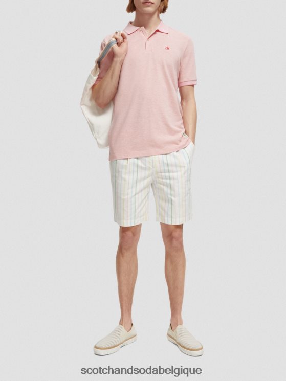 vêtements Scotch & Soda polo en coton biologique- Scotch and Soda Bruxelles mélange de flamants roses 6BZRBF471
