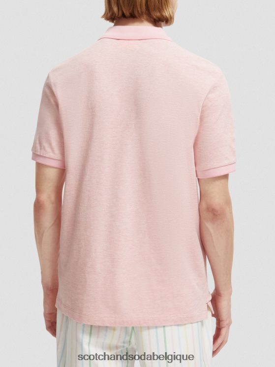 vêtements Scotch & Soda polo en coton biologique- Scotch and Soda Bruxelles mélange de flamants roses 6BZRBF471