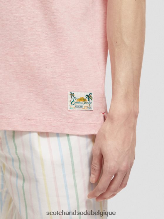 vêtements Scotch & Soda polo en coton biologique- Scotch and Soda Bruxelles mélange de flamants roses 6BZRBF471