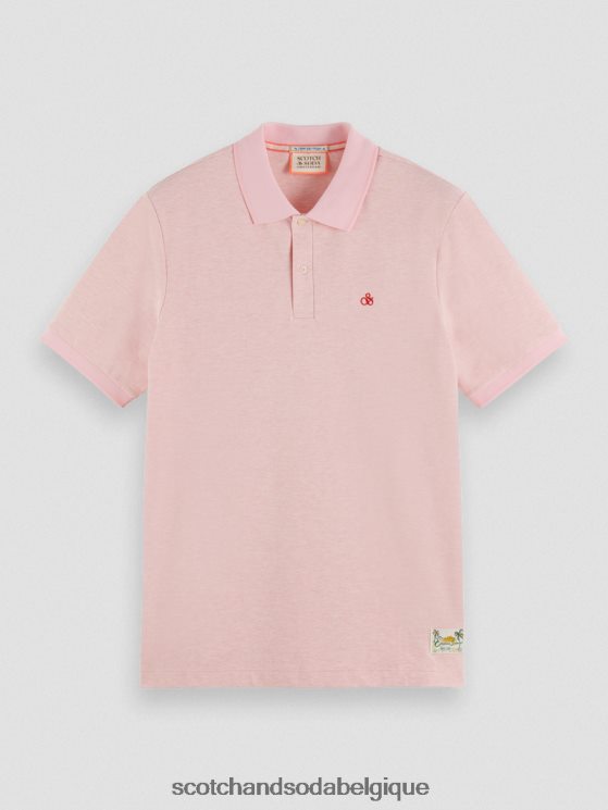 vêtements Scotch & Soda polo en coton biologique- Scotch and Soda Bruxelles mélange de flamants roses 6BZRBF471