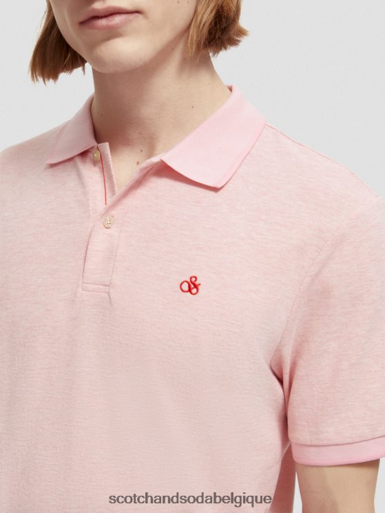 vêtements Scotch & Soda polo en coton biologique- Scotch and Soda Bruxelles mélange de flamants roses 6BZRBF471