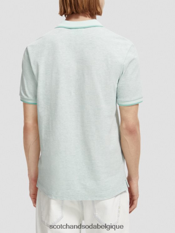 vêtements Scotch & Soda polo en coton biologique- Scotch and Soda Namur mélange de menthe 6BZRBF472