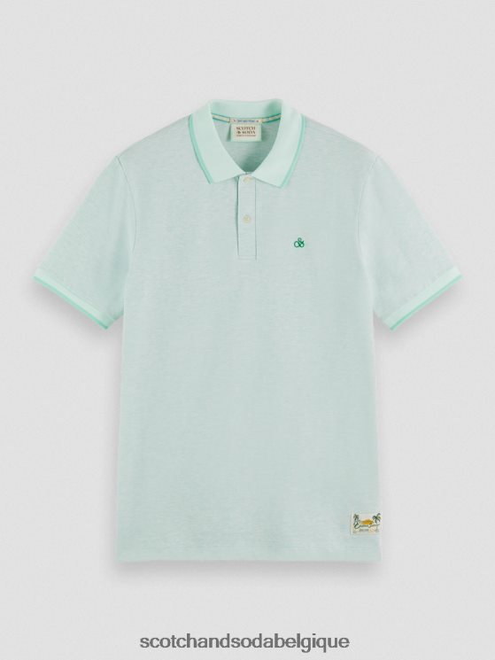vêtements Scotch & Soda polo en coton biologique- Scotch and Soda Namur mélange de menthe 6BZRBF472
