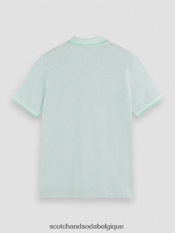 vêtements Scotch & Soda polo en coton biologique- Scotch and Soda Namur mélange de menthe 6BZRBF472