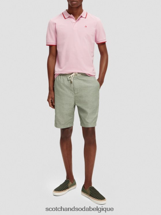 vêtements Scotch & Soda polo en coton biologique à liseré- Scotch and Soda shop near me pierre rose 6BZRBF450