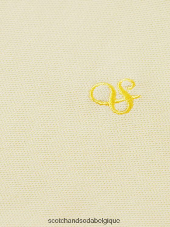 vêtements Scotch & Soda polo en coton biologique à liseré- Scotch and Soda shop online banane 6BZRBF449