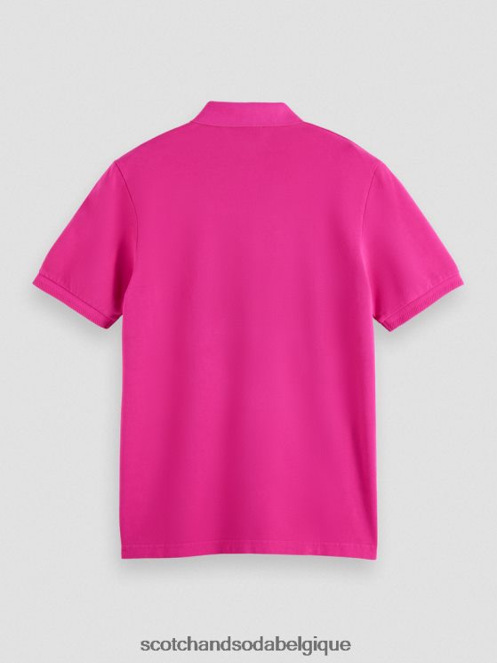 vêtements Scotch & Soda polo en coton biologique piqué teint en pièce- Scotch and Soda Liﾨﾨge cerise 6BZRBF402