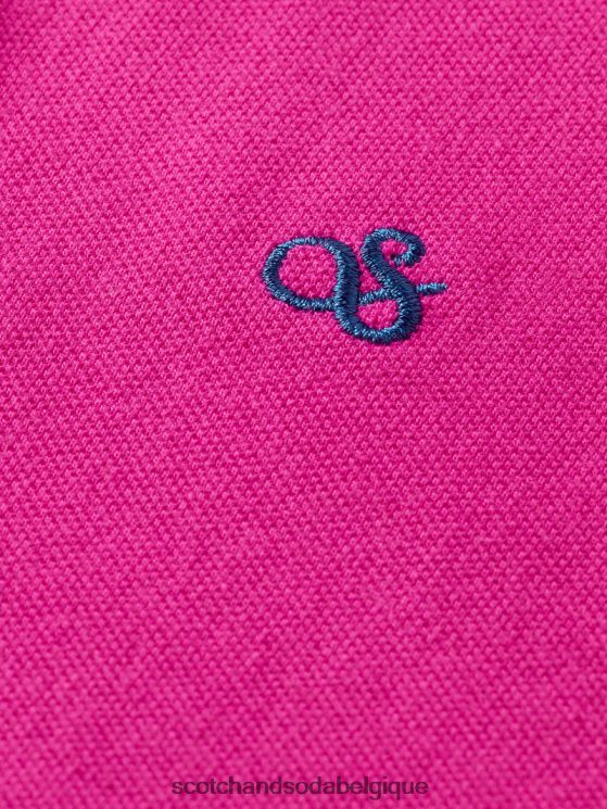 vêtements Scotch & Soda polo en coton biologique piqué teint en pièce- Scotch and Soda Liﾨﾨge cerise 6BZRBF402