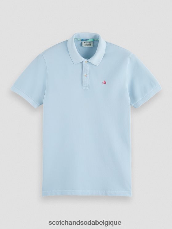 vêtements Scotch & Soda polo en coton biologique piqué teint en pièce- Scotch and Soda femme bleu de mer 6BZRBF401