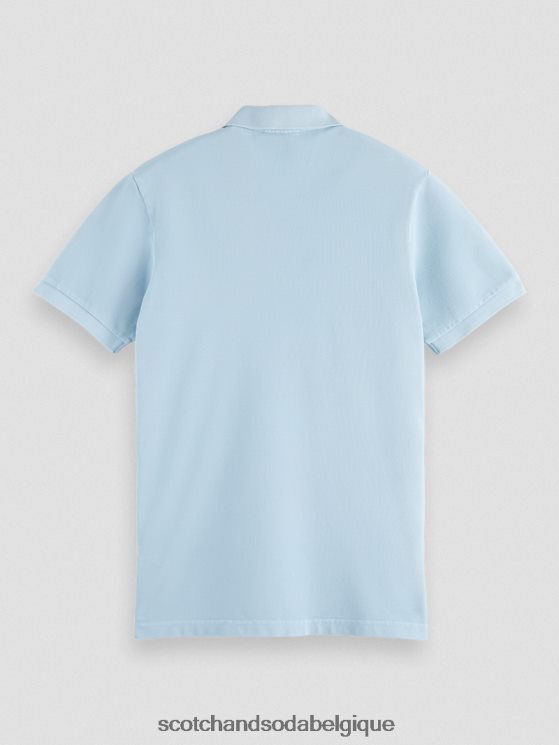 vêtements Scotch & Soda polo en coton biologique piqué teint en pièce- Scotch and Soda femme bleu de mer 6BZRBF401