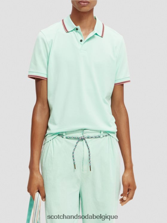 vêtements Scotch & Soda polo piqué à bords contrastants en coton biologique- Scotch and Soda femme baie 6BZRBF410