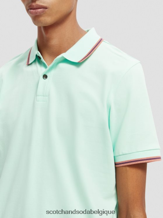 vêtements Scotch & Soda polo piqué à bords contrastants en coton biologique- Scotch and Soda femme baie 6BZRBF410