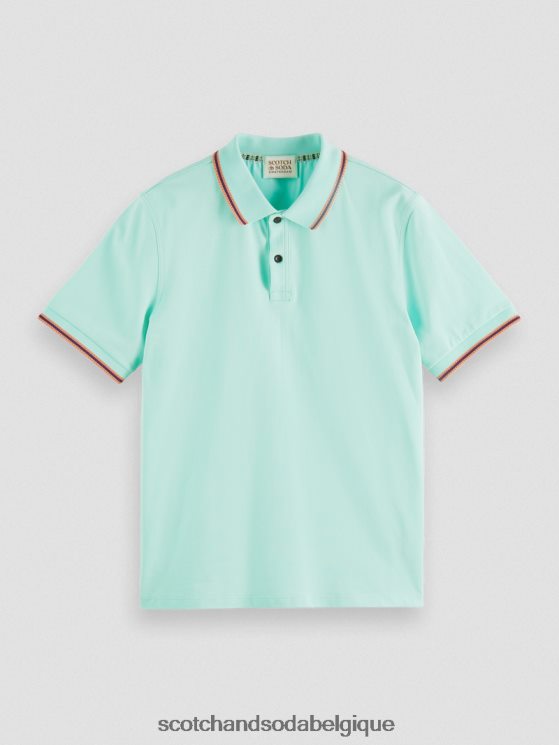 vêtements Scotch & Soda polo piqué à bords contrastants en coton biologique- Scotch and Soda femme baie 6BZRBF410