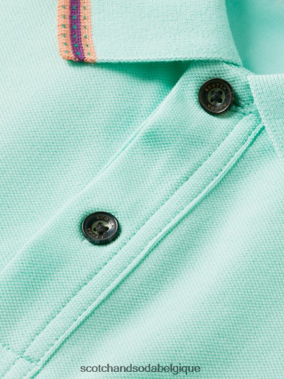 vêtements Scotch & Soda polo piqué à bords contrastants en coton biologique- Scotch and Soda femme baie 6BZRBF410