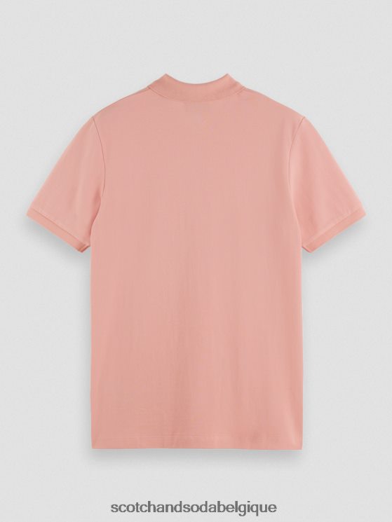 vêtements Scotch & Soda polo piqué en coton biologique- Scotch and Soda Belgique flamant 6BZRBF461