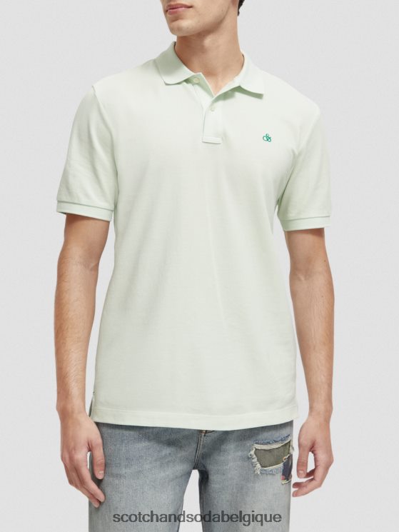 vêtements Scotch & Soda polo piqué en coton biologique- Scotch and Soda Bruxelles menthe 6BZRBF462