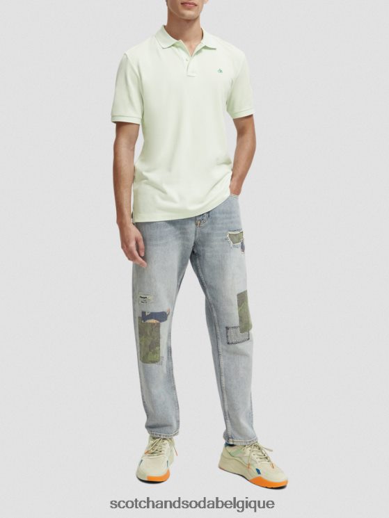 vêtements Scotch & Soda polo piqué en coton biologique- Scotch and Soda Bruxelles menthe 6BZRBF462