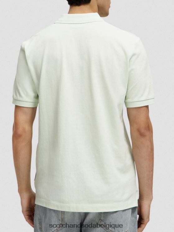 vêtements Scotch & Soda polo piqué en coton biologique- Scotch and Soda Bruxelles menthe 6BZRBF462