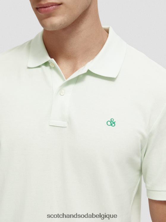vêtements Scotch & Soda polo piqué en coton biologique- Scotch and Soda Bruxelles menthe 6BZRBF462