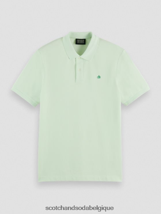 vêtements Scotch & Soda polo piqué en coton biologique- Scotch and Soda Bruxelles menthe 6BZRBF462