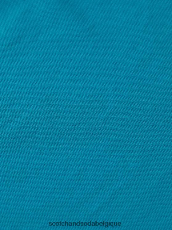 vêtements Scotch & Soda polo piqué en coton biologique- Scotch and Soda Liﾨﾨge turquoise 6BZRBF465