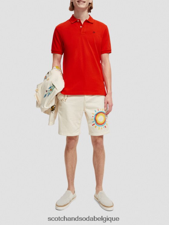 vêtements Scotch & Soda polo piqué en coton biologique- Scotch and Soda Namur piment rouge 6BZRBF463