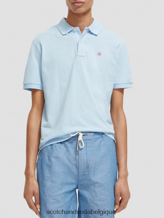 vêtements Scotch & Soda polo piqué en coton biologique- Scotch and Soda shop online bleu de mer 6BZRBF467