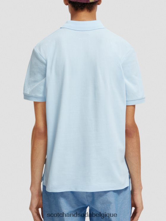 vêtements Scotch & Soda polo piqué en coton biologique- Scotch and Soda shop online bleu de mer 6BZRBF467