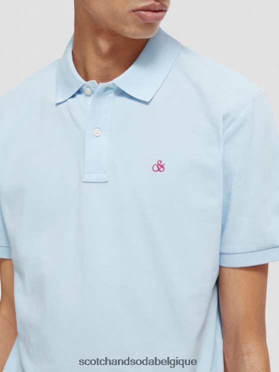 vêtements Scotch & Soda polo piqué en coton biologique- Scotch and Soda shop online bleu de mer 6BZRBF467