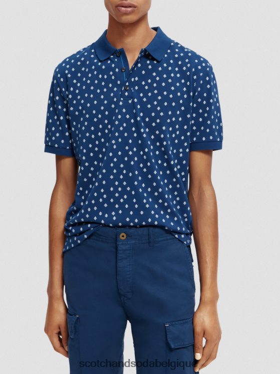 vêtements Scotch & Soda polo piqué imprimé en coton biologique- Scotch and Soda Belgique combo f 6BZRBF398