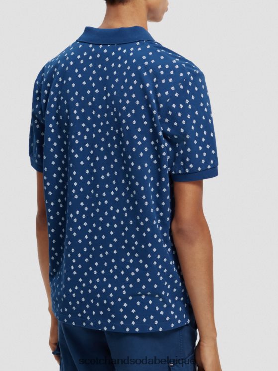 vêtements Scotch & Soda polo piqué imprimé en coton biologique- Scotch and Soda Belgique combo f 6BZRBF398