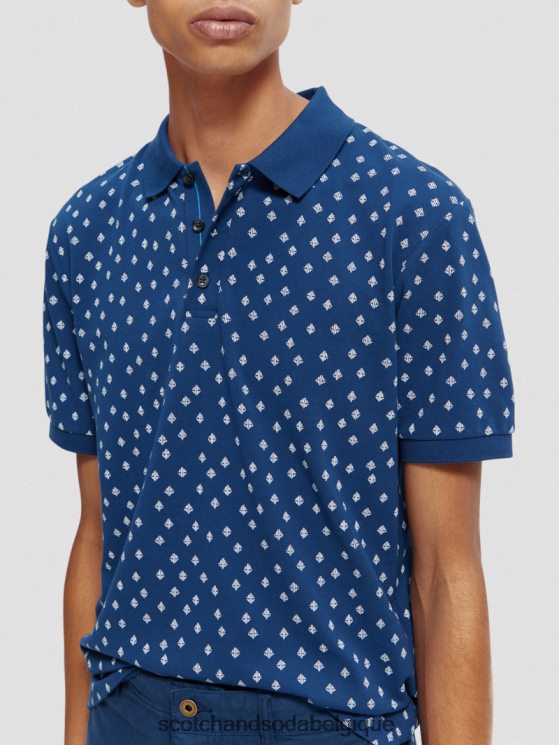 vêtements Scotch & Soda polo piqué imprimé en coton biologique- Scotch and Soda Belgique combo f 6BZRBF398