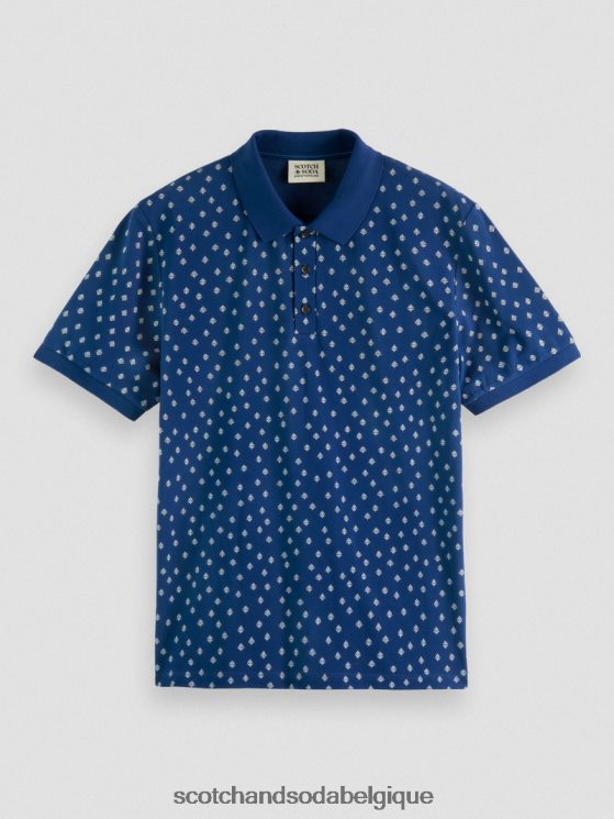 vêtements Scotch & Soda polo piqué imprimé en coton biologique- Scotch and Soda Belgique combo f 6BZRBF398