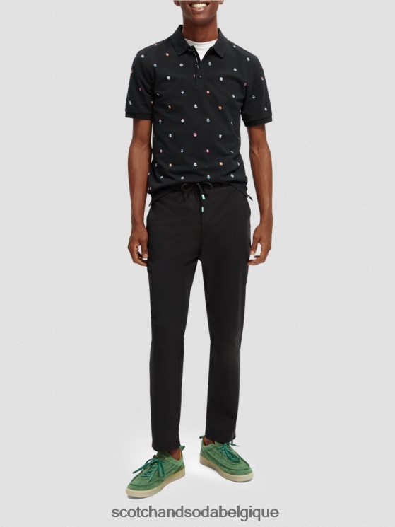 vêtements Scotch & Soda polo piqué imprimé en coton biologique- Scotch and Soda Bruxelles combo b 6BZRBF399