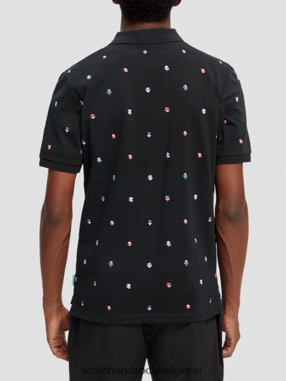 vêtements Scotch & Soda polo piqué imprimé en coton biologique- Scotch and Soda Bruxelles combo b 6BZRBF399
