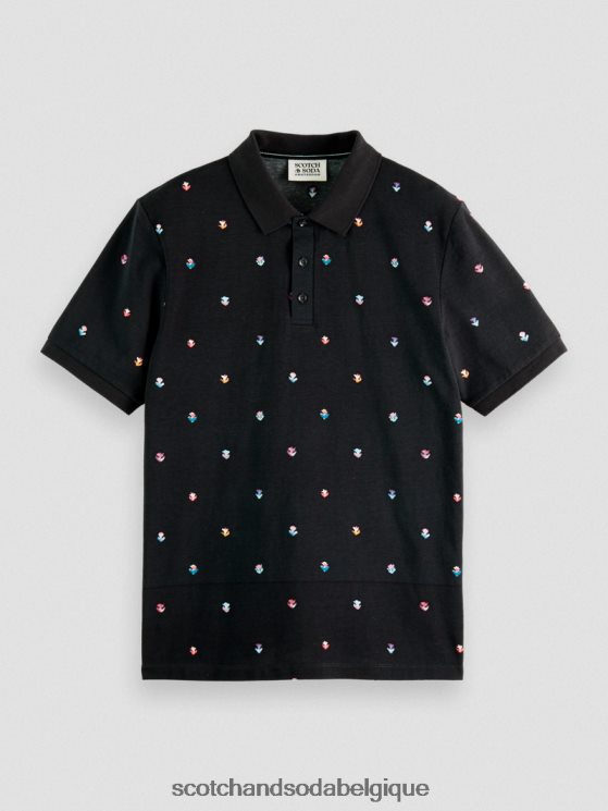 vêtements Scotch & Soda polo piqué imprimé en coton biologique- Scotch and Soda Bruxelles combo b 6BZRBF399