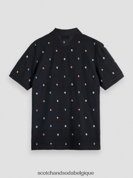 vêtements Scotch & Soda polo piqué imprimé en coton biologique- Scotch and Soda Bruxelles combo b 6BZRBF399