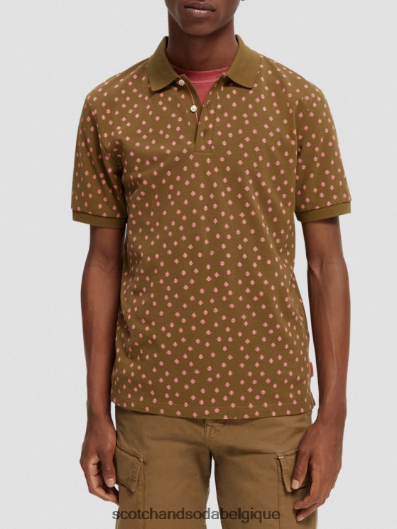 vêtements Scotch & Soda polo piqué imprimé en coton biologique- Scotch and Soda Namur combo d 6BZRBF400