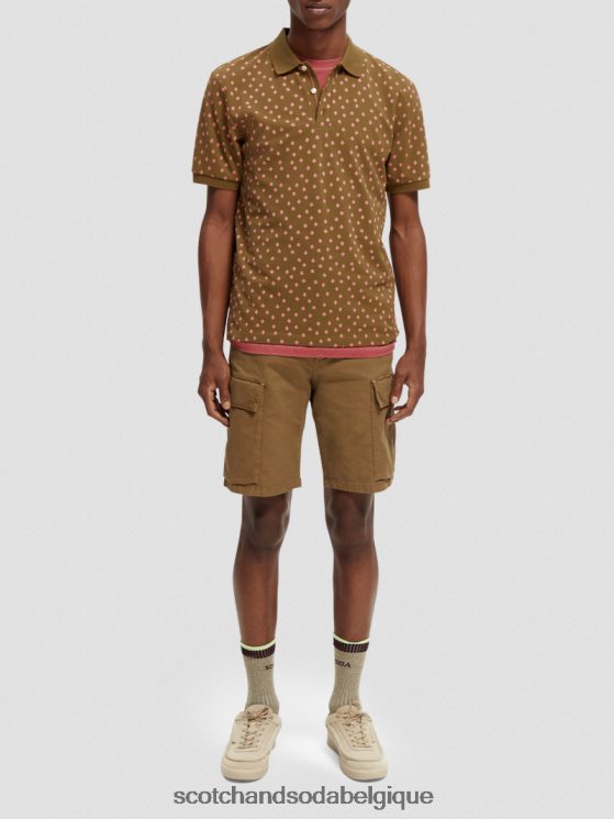 vêtements Scotch & Soda polo piqué imprimé en coton biologique- Scotch and Soda Namur combo d 6BZRBF400