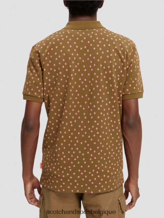 vêtements Scotch & Soda polo piqué imprimé en coton biologique- Scotch and Soda Namur combo d 6BZRBF400