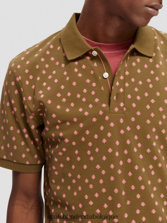vêtements Scotch & Soda polo piqué imprimé en coton biologique- Scotch and Soda Namur combo d 6BZRBF400