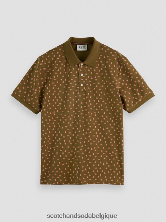 vêtements Scotch & Soda polo piqué imprimé en coton biologique- Scotch and Soda Namur combo d 6BZRBF400