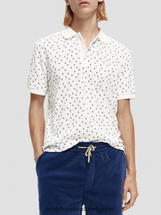 vêtements Scotch & Soda polo piqué imprimé en coton biologique- Scotch and Soda outlet combo e 6BZRBF397